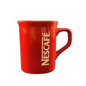 Nescafe Coffee Mug Red 2010 Limited Edition Rounded Edge Square Shape
